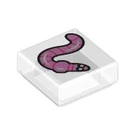 Tile 1 x 1 with Pink Worm Print