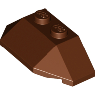 Lego Brick Wedged, Sloped 45° 2 x 4 Triple / Reddish Brown