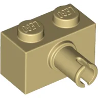 Brick Special 1 x 2 with Pin - Bottom Stud Holder / Tan