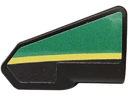 Technic, Panel Fairing # 8 Very Small Smooth Short, Side B with Green Panel and Yellow Stripe Pattern (Sticker) - Set 42240