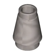 Cone 1 x 1 [Top Groove] / Flat Silver