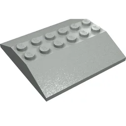 Brick Sloped 33° 6 x 6 Double (Train Roof) / Light Gray