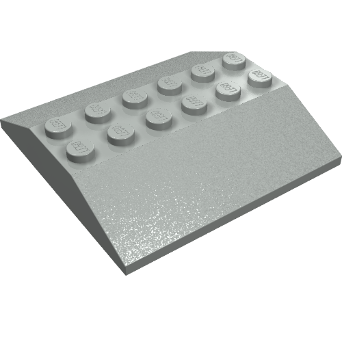 Lego Brick Sloped 33° 6 x 6 Double (Train Roof) / Light Gray