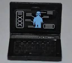 Minifigure, Utensil Computer Laptop with Alien Android Screen Pattern (Sticker) - Set 7066