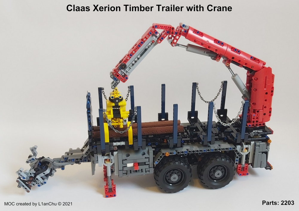Lego Claas Xerion Timber Trailer with Crane