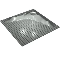 Baseplate Raised 32 x 32 Craters without Crater Studs / Light Gray
