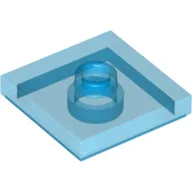 Plate Special 2 x 2 with Groove and Center Stud (Jumper) / Trans-Dark Blue