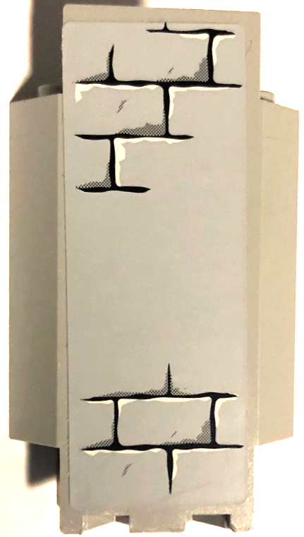 Lego Panel 3 x 3 x 6 Corner Wall with Bricks, Black Mortar and White Highlights Pattern C (Sticker) - Set 7094