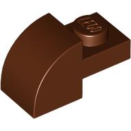 Lego Brick Curved 1 x 2 x 1 with Curved Top / Reddish Brown