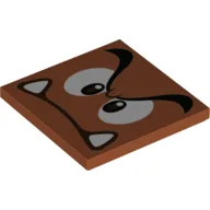 Tile 4 x 4 with Goomba Face Print / Dark Orange