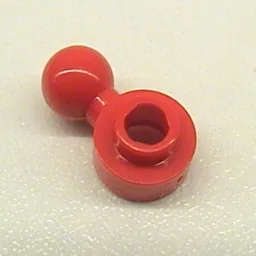 Plate Round 1 x 1 with Towball and Hexagonal Hole [Maxifig Hand] / Red