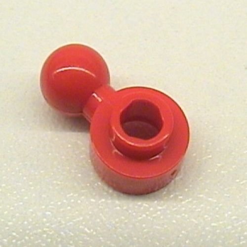 Lego Plate Round 1 x 1 with Towball and Hexagonal Hole [Maxifig Hand] / Red