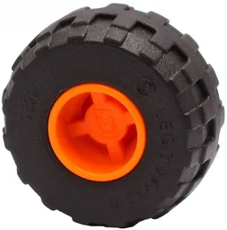 Wheel 11mm D. x 12mm, Hole Notched for Wheels Holder Pin with Black Tire 24 x 12 R Balloon (6014b / 56890) / Orange