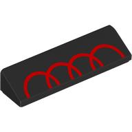 Lego Brick Sloped 30° 1 x 4 x 2/3 with Partial Red Audi Logo print