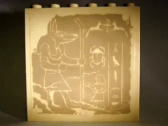 Panel 1 x 6 x 5 with Hieroglyphs, Anubis with Staff, and Scarab Beetle Pattern (Sticker) - Set 7621
