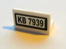 Panel 1 x 2 x 1 with Black 'KB 7939' on White Background Pattern (Sticker) - Set 7939