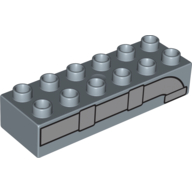 Lego Duplo Brick 2 x 6 with Pipe Print / Sand Blue