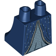 Lego Hips and Legs Under Dress/Robe, Metallic Blue Dress, Silver Hem and Dots Print (Rowena Ravenclaw) / Dark Blue