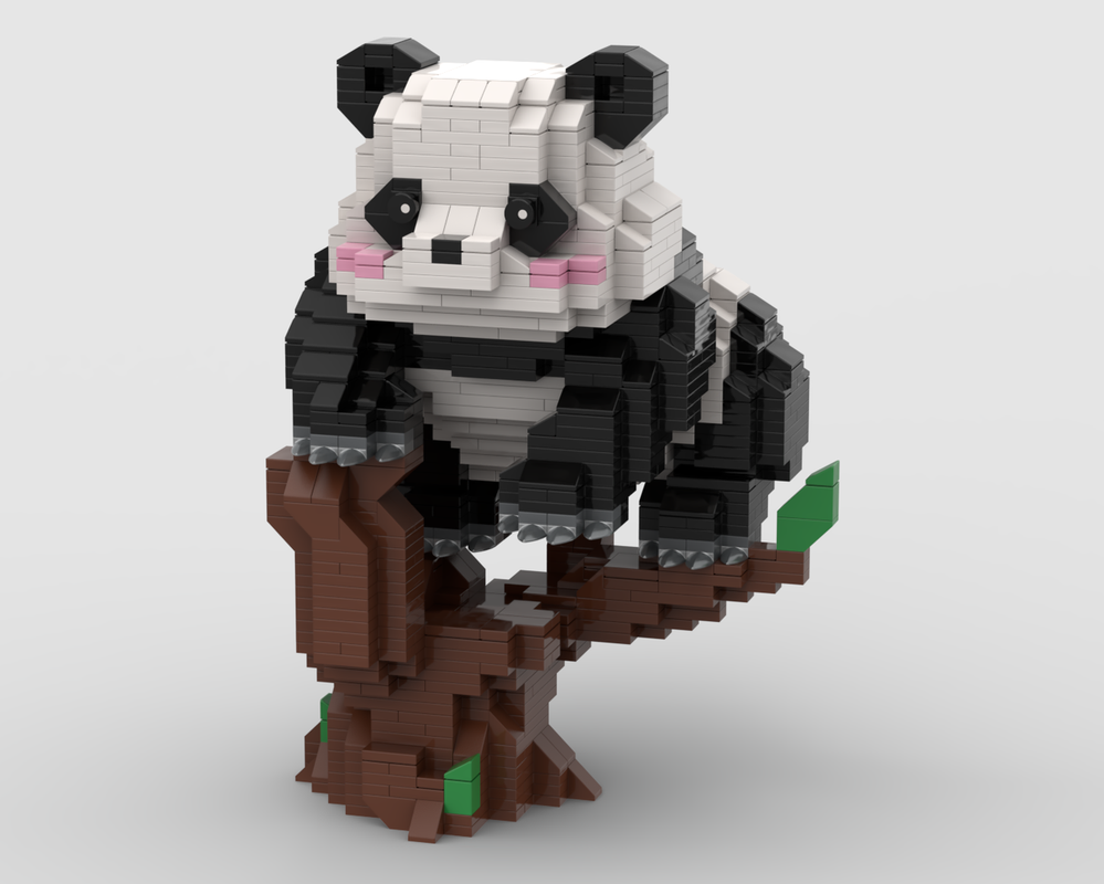 Lego Panda Climbing a Tree