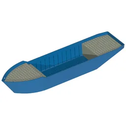 Boat 52 x 12 x 6 1/3 [Complete Assembly] / Blue