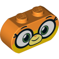 Lego Brick Curved 3 x 1 Round Ends with Large Eyes, Mouth print (Dr Fox)