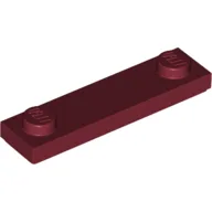 Plate Special 1 x 4 with 2 Studs with Groove [New Underside] / Dark Red