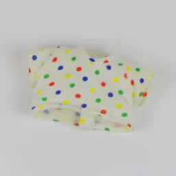 Duplo T-Shirt with Red, Yellow and Blue Dots Print / White