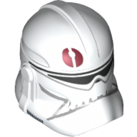 Lego Helmet Clone Trooper Phase 2, Closed Front, Dark Red Emblem Print