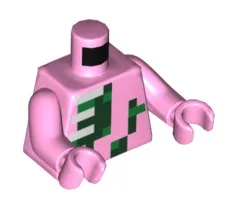 Torso Pixelated Zombie Pigman Pattern / Bright Pink Arms / Bright Pink Hands