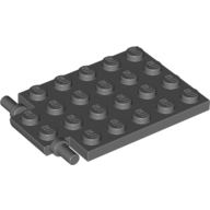 Lego Plate Special 4 x 6 with Trap Door Hinge [Long Pins]