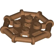 Plate Special 2 x 2 with Bar Frame Octagonal, Reinforced, Completely Round Studs / Medium Nougat