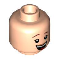 Lego Minifig Head Jessie, Female Dark Red Eyebrows, Open Smile Mouth, Teeth / Light Nougat