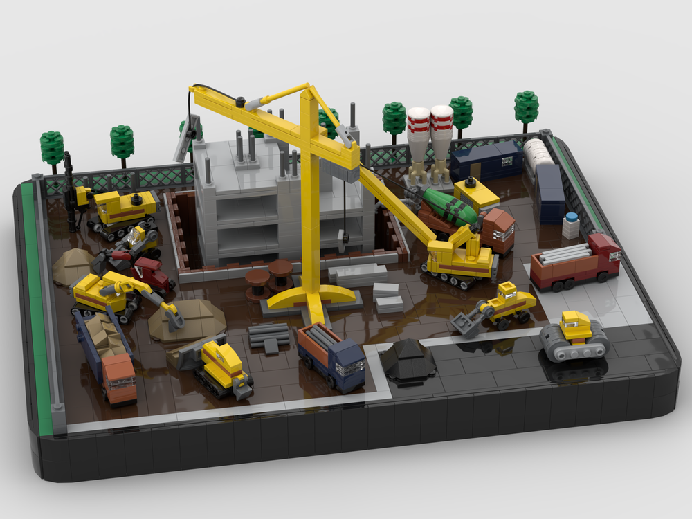 Lego Construction Site and Vehicles (microscale)