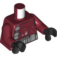 Lego Torso, Galactic Marines Armor, Light Bluish Grey Utility Belts print, Dark Red Arms, Black Hands / Dark Red