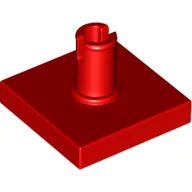 Tile Special 2 x 2 with Top Pin [Squared Holes] / Red