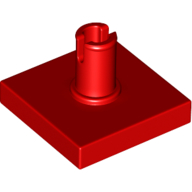 Lego Tile Special 2 x 2 with Top Pin [Squared Holes] / Red