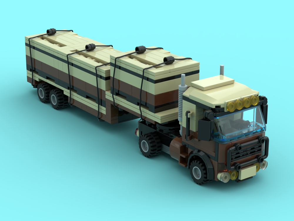 Lego Flatbed Trailer with Cab and Cargo