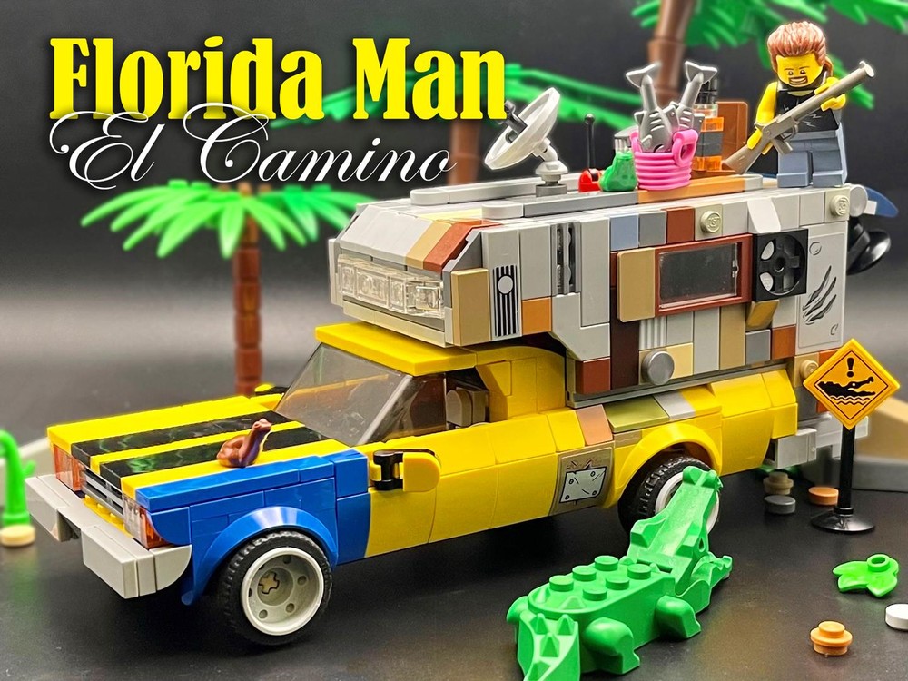 Lego Florida Man's El Camino & Cab-Over Camper
