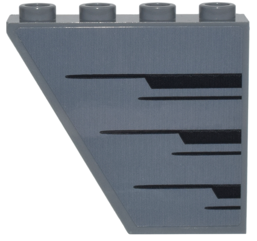 Lego Slope, Inverted 60 4 x 1 x 3 with Black Angled Stripes Pattern Side B (Sticker) - Set 76269