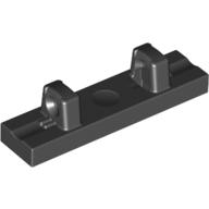 Lego Hinge Tile 1 x 4 Locking Dual 1 Fingers on Top [4 Locking Ridges] / Black