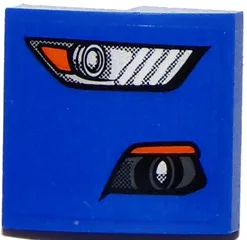 Slope, Curved 2 x 2 x 2/3 with Ford Mustang Headlight / Fog Light Pattern Model Right Side (Sticker) - Set 75871