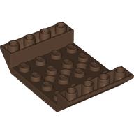 Lego Brick Sloped Inverted 45° 6 x 4 Double with 4 x 4 Recessed / Brown
