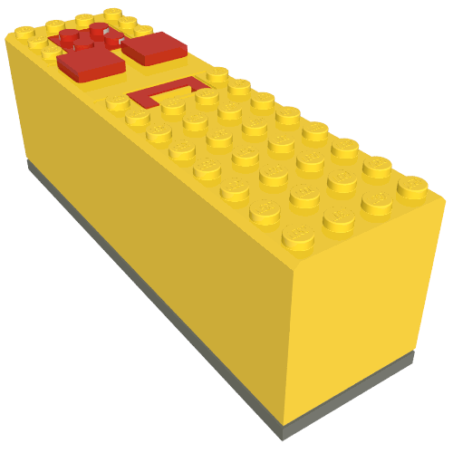 Lego Battery Box, 9V 4 x 14 x 4 with Dark Bluish Gray Base [Complete Assembly] / Yellow