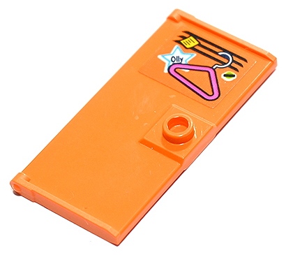 Lego Door 1 x 3 x 5 with Stud Handle with School Locker with Ventilation Grille, Dark Pink Coat Hanger, Yellow Post-It Note and 'Olly' in Star-Shaped Sticker Pattern (Sticker) - Set 41731