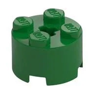Brick Round 2 x 2 with Axle Hole / Green