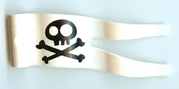 Duplo Flag Wavy 2 x 5 without Slits with Black Skull and Crossbones Pattern
