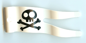 Lego Duplo Flag Wavy 2 x 5 without Slits with Black Skull and Crossbones Pattern