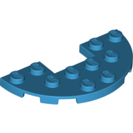 Lego Plate Round Half 3 x 6 with 1 x 2 Cutout / Dark Azure