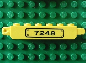 Lego Hinge Brick 1 x 6 Locking with Black '7248' on Transparent Background Pattern Model Left Side (Sticker) - Set 7248