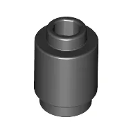 Brick Round 1 x 1 Open Stud / Black